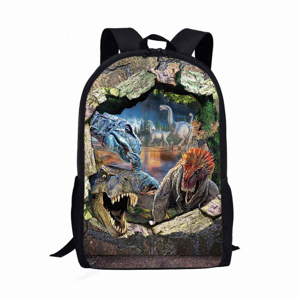 Mochila de dinosaurios estampados de tela oxford al por mayor